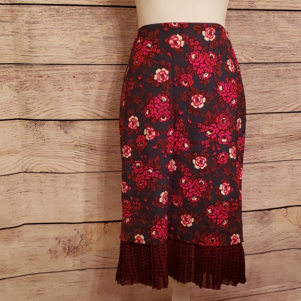 Anthropologie Maeve Soft Floral Pencil Skirt, Sz 4